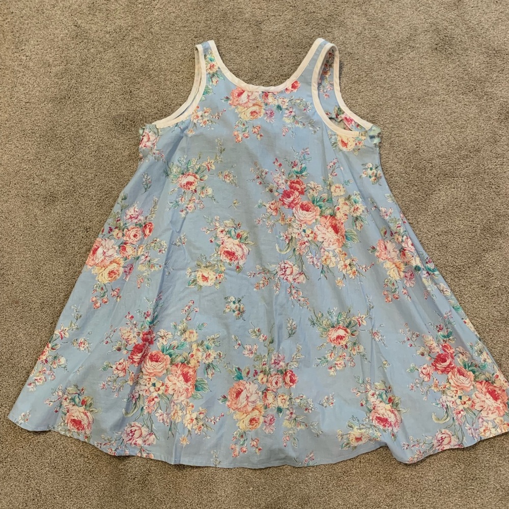 Cotton floral short sleeve dress or long top